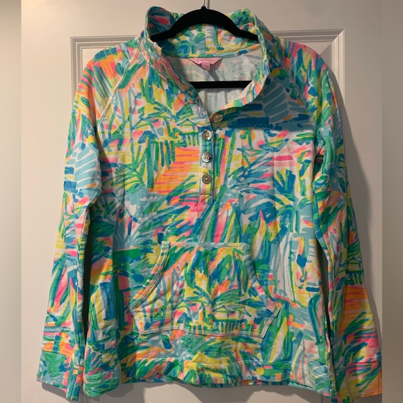 Lilly Pulitzer Captain Popover Button Up Top women’s size Medium - Picture 3 of 4